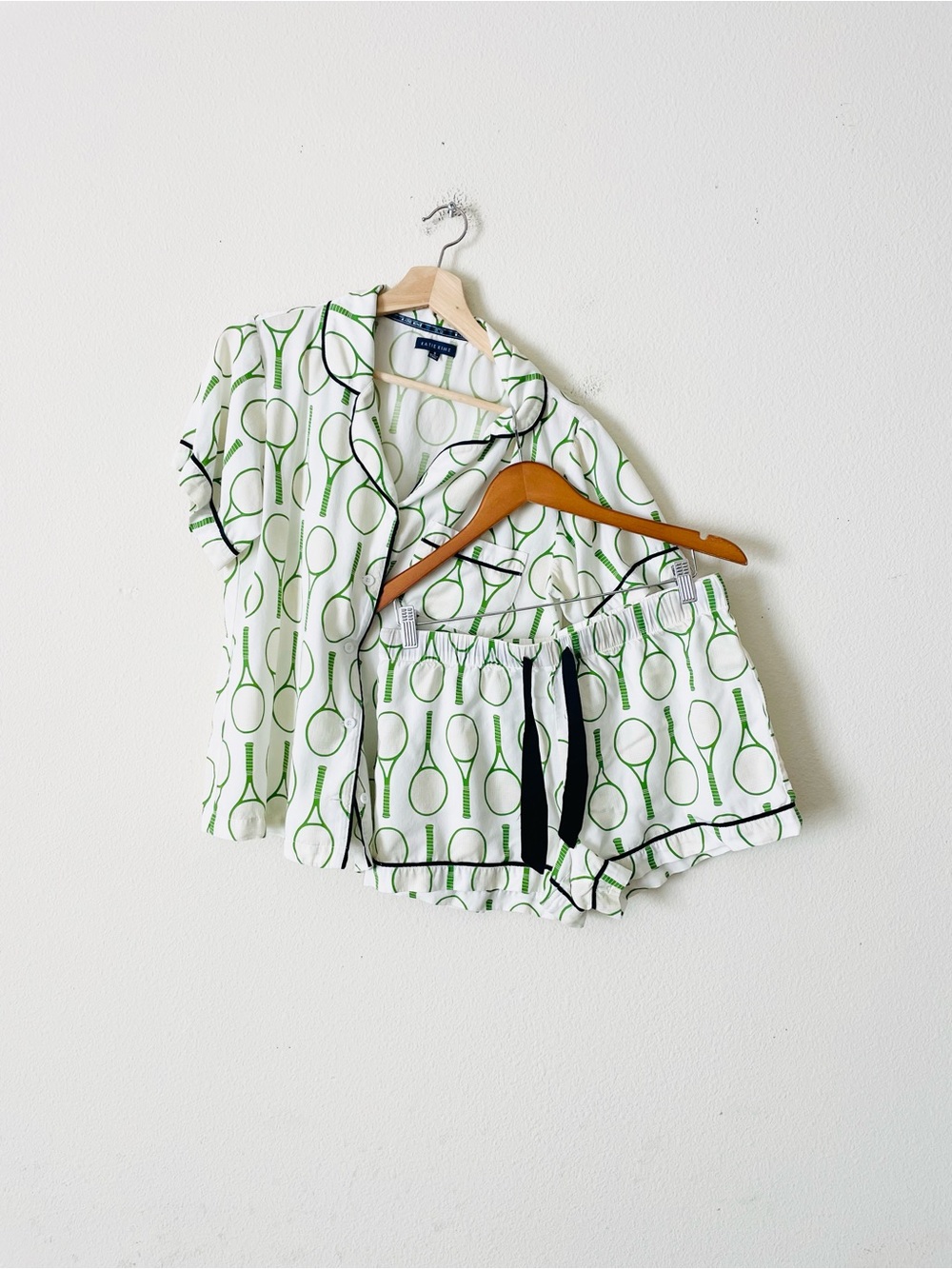 Katie Kime SMALL modal & cotton white green tennis sleep pajama set